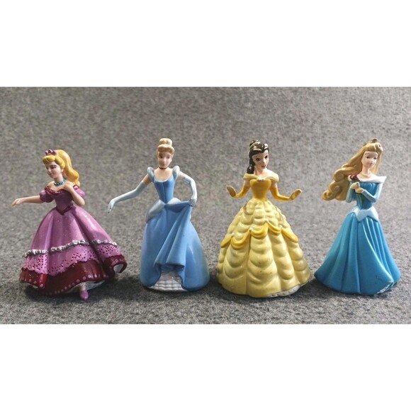 Lot Of 4 Disney Princesses Figures Cake Toppers Papo,Cinderella,Belle,Aurora - Picture 1 of 9
